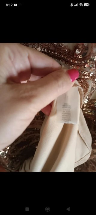 Vestido fiesta lentejuelas oro y plata
