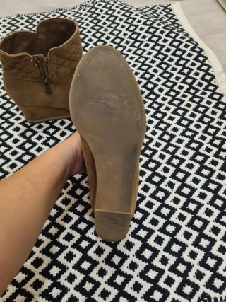 Botines boho cuña ante marrón Bershka talla 38