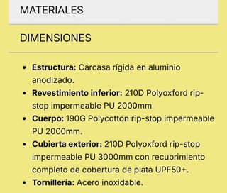 Tienda de techo premium modelo Brétema (fabricada