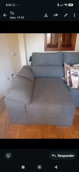 Sofá chaise longue gris