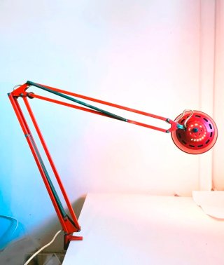 Lámpara Flexo Vintage Roja Metálica