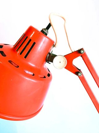 Lámpara Flexo Vintage Roja Metálica