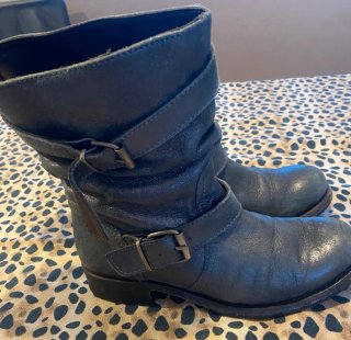 Sendra Botas Biker Cuero-Gris/ Plata mujer 38.