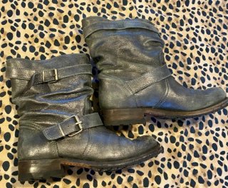 Sendra Botas Biker Cuero-Gris/ Plata mujer 38.
