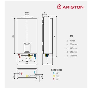 Calentador Ariston Next Evo X 11L/min