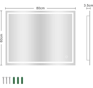 Espejo baño luz led y antibaho. Tamaño 60x80.NUEVO