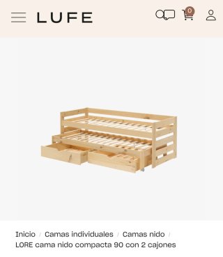 Cama nido con cajones de madera + cositas
