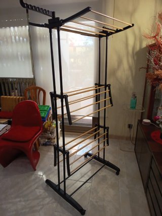 Tendedero 3 pisos plegable con ruedas