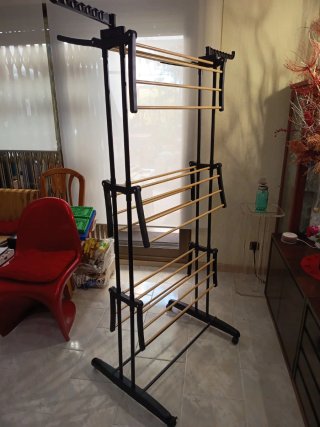 Tendedero 3 pisos plegable con ruedas