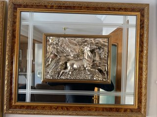 Cuadro relieve barco madera metal