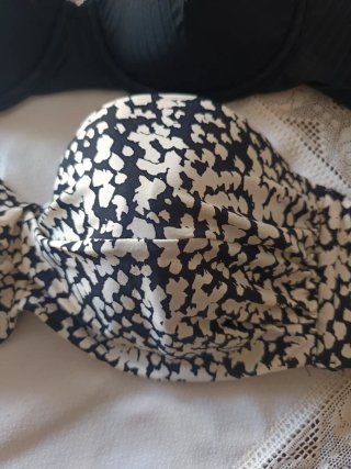 Sujetador Bikini Negro y Estampado
