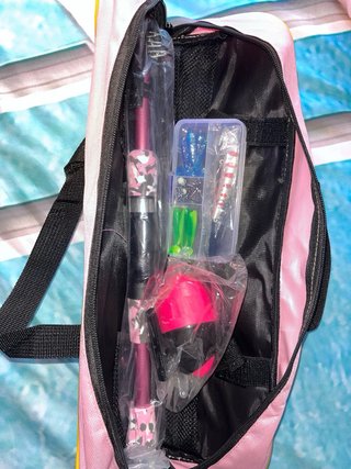 Kit de pesca infantil rosa