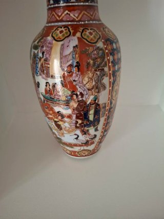 Jarrón porcelana china, antiguo decorado