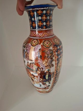 Jarrón porcelana china, antiguo decorado