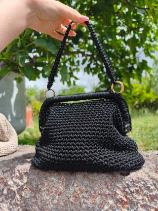 Clutch Borsa Ecopelle Tracolla Nera