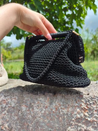 Clutch Borsa Ecopelle Tracolla Nera