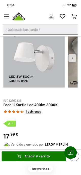 Lámpara Kartio LED 5W 500lm 3000K