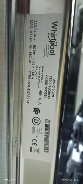 Lavavajillas Whirlpool WRIC3C26