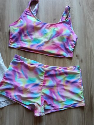 Lote 2 trajes baño mujer multicolor/blanco