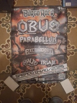 Cartel Concierto Obús, Parabellum, 04/10/2025