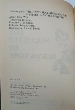 Libro Los Hollister en Nueva York (1989)