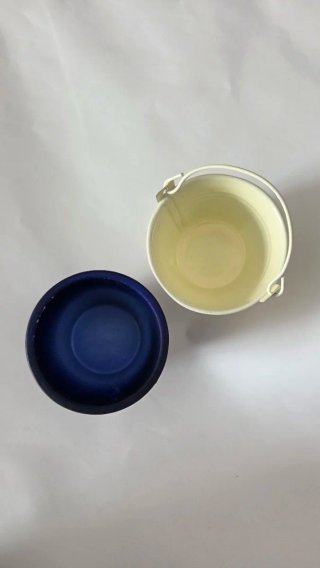 Set 4 vasetti decorativi ceramica e metallo