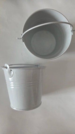 Set 4 vasetti decorativi ceramica e metallo