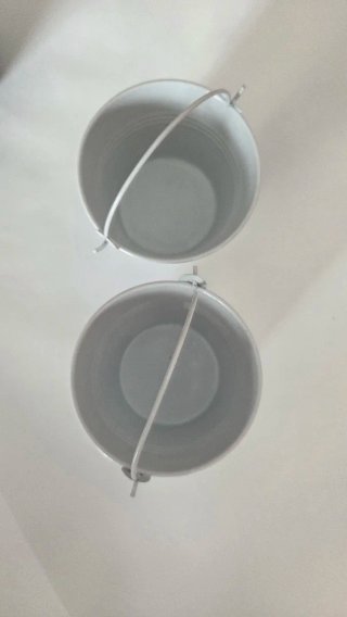 Set 4 vasetti decorativi ceramica e metallo