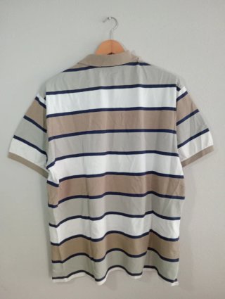 Polo Lacoste Rayas Beige Talla M