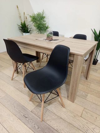 Mesa Comedor y 4 Sillas Negras OFERTA MAYO