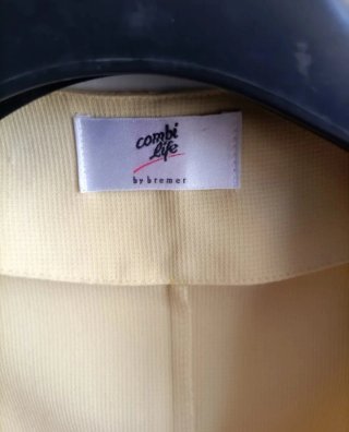 Giacca mezza manica oversize giallo paglierino