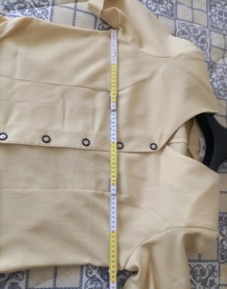 Giacca mezza manica oversize giallo paglierino