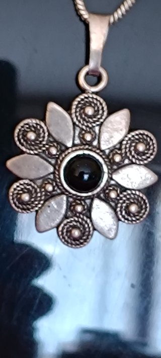 COLLANA  E CIONDOLO VINTAGE IN ARGENTO 925 E 800 F