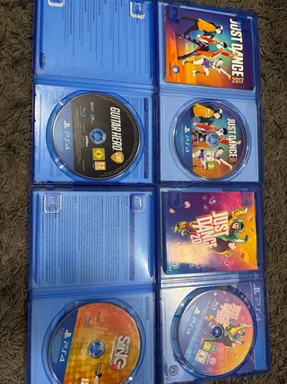PS4 Just Dance 2017, 2020, Sing 9, Guitar Hero