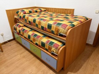 Cama nido con ruedas y cajones