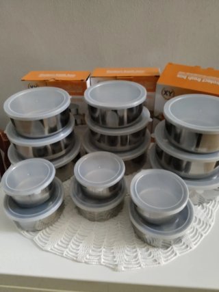 Set Contenitori Acciaio Inox con Coperchi