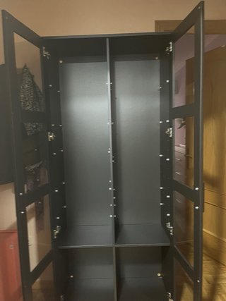 Vetrina Nera con Porte in Vetro