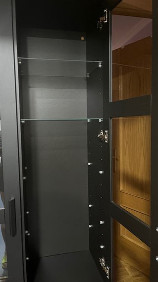 Vetrina Nera con Porte in Vetro