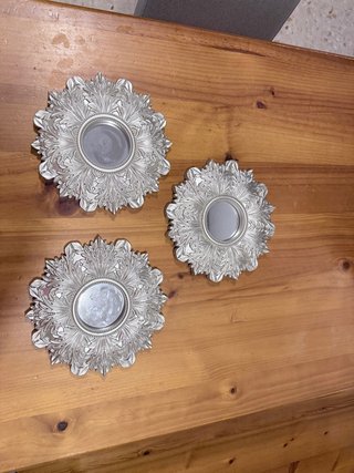 Confezione di 3 Specchi Decorativi Argentati
