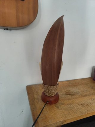 Lámpara Vintage Madera y Yute