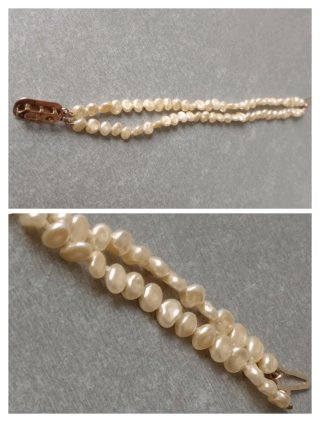 Pulsera doble hilo perlas Mallorca + Dije G