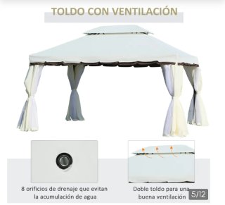 Carpa Cenador Outsunny 4x3m con Laterales