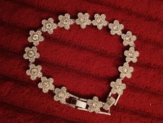 Pulsera Swarovski Flores Plata