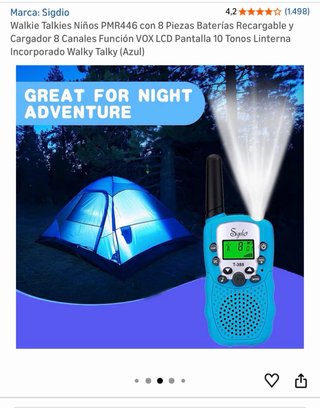 Walkie Talkies Sigio T-388 Azul (2 Unidades)