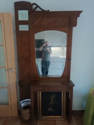 Armario entrada perchero madera antiguo
