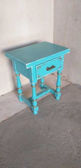 Mesita de noche vintage madera