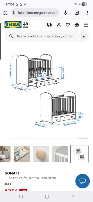 Cuna IKEA con colchón