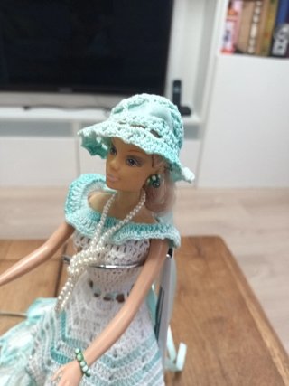 Vestido Crochet Barbie Hecho a Mano