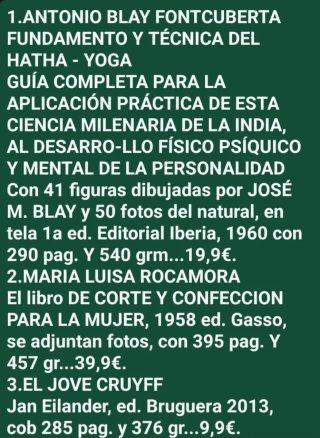 Libros varios, precios y datos últimas fotos.