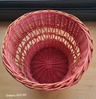 Cestos Mimbre Vintage Verde y Rosa LAS DOS POR 30€